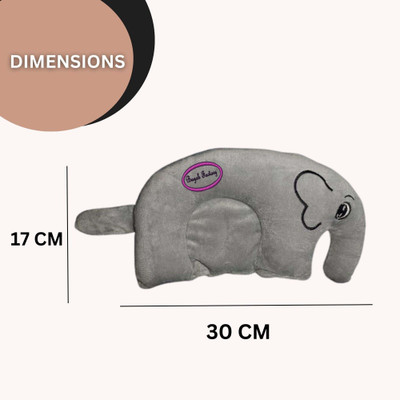 Buyab factory Mustard Seeds Baby Pillow Pack of 1 Animals Velvet Elephant Design Pillow for Newborn Baby-Round Head Shaping(Multicolor)