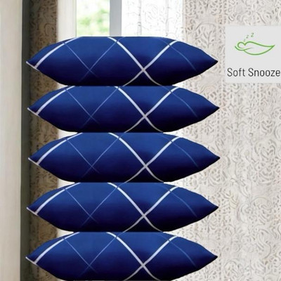 SOFT SNOOZE Soft Luxury Microfibre Abstract Sleeping Pillow Pack of 5(Blue)