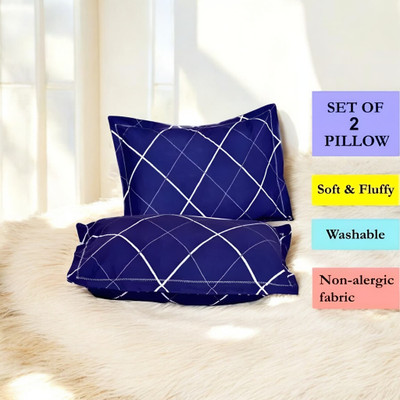 GZZZSD Microfibre Solid Sleeping Pillow Pack of 2(Blue)