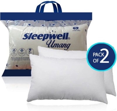 Sleepwell Microfibre Solid Sleeping Pillow Pack of 2(White)