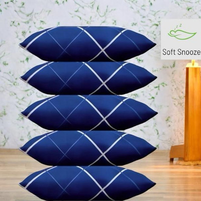 SOFT SNOOZE Soft Luxury Microfibre Abstract Sleeping Pillow Pack of 5(Blue)