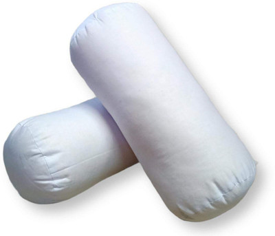 Navi collection Microfibre Bolster Pack of 2 Solid(White)