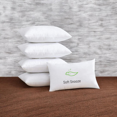 SOFT SNOOZE Luxury Microfibre Solid Sleeping Pillow Pack of 5(White)