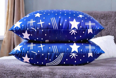 GUNVAR INDIA PRIVATE LIMITED LUXURY Polyester Fibre Abstract Sleeping Pillow Pack of 2(Blue)