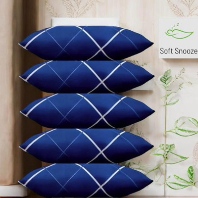 SOFT SNOOZE Soft Luxury Microfibre Abstract Sleeping Pillow Pack of 5(Blue)