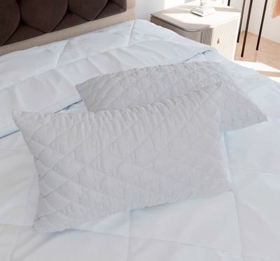 AJISH Luxury Microfibre Solid Sleeping Pillow Pack of 2(White)