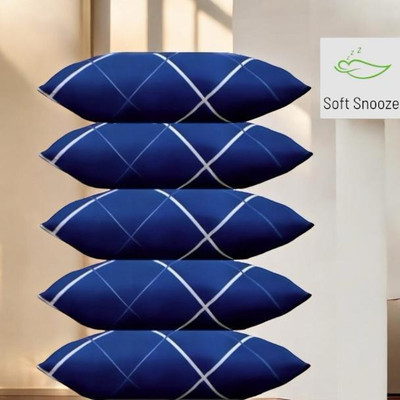 SOFT SNOOZE Soft Luxury Microfibre Abstract Sleeping Pillow Pack of 5(Blue)