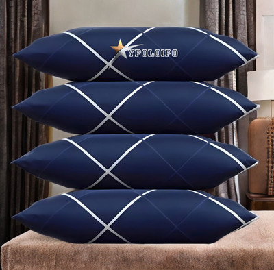 EIRINI LUXURY Polyester Fibre Solid Sleeping Pillow Pack of 4(Blue)