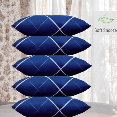 SOFT SNOOZE Soft Luxury Microfibre Abstract Sleeping Pillow Pack of 5(Blue)