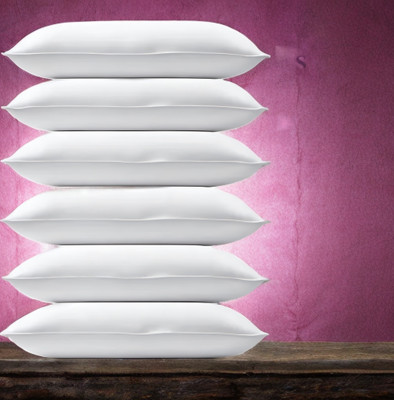 EIRINI LUXURY Microfibre Solid Sleeping Pillow Pack of 6(White)