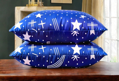 LIPONOS LUXURY Polyester Fibre Abstract Sleeping Pillow Pack of 2(Blue)