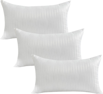 REST NEST Microfibre Stripes Sleeping Pillow Pack of 3(White)
