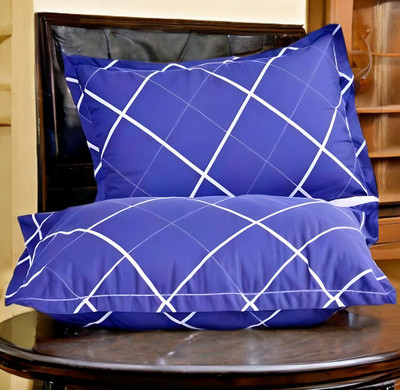 LIPONOS LUXURY Polyester Fibre Abstract Sleeping Pillow Pack of 2(Blue)