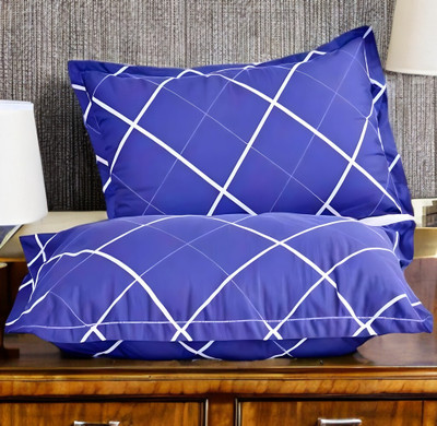 LIPONOS LUXURY Polyester Fibre Abstract Sleeping Pillow Pack of 2(Blue)
