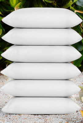 EIRINI Polyester Fibre Sleeping Pillow Pack of 6 Solid LUXURY(White)