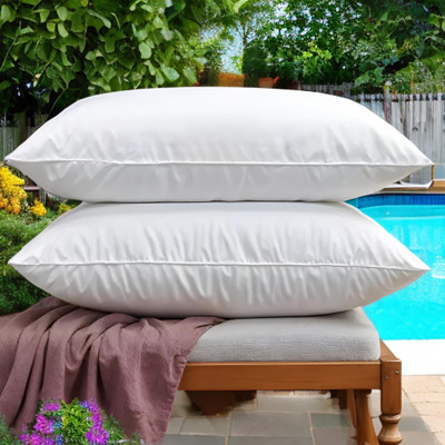 EIRINI LUXURY Microfibre Solid Sleeping Pillow Pack of 2(White)