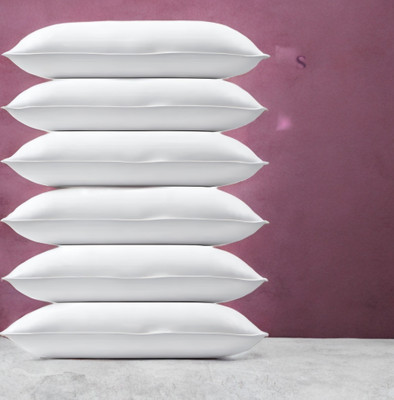 EIRINI LUXURY Microfibre Solid Sleeping Pillow Pack of 6(White)