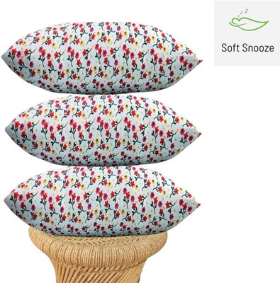 SOFT SNOOZE Microfibre Sleeping Pillow Pack of 3 Floral Luxury(White)