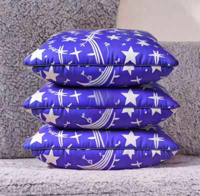 LIPONOS LUXURY Polyester Fibre Abstract Sleeping Pillow Pack of 3(Blue)