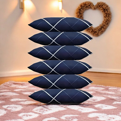 Cozy Palace Microfibre Solid Sleeping Pillow Pack of 6(Blue)