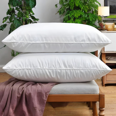 EIRINI LUXURY Microfibre Solid Sleeping Pillow Pack of 2(White)
