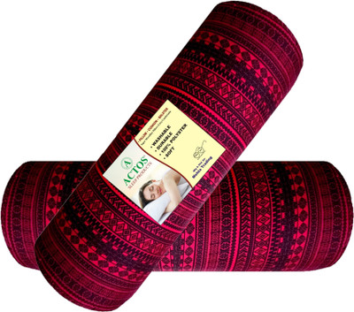 ACTOS Microfibre Abstract Bolster Pack of 2(Maroon)