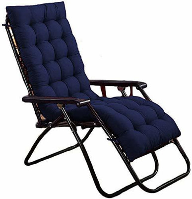 Sovoma Microfibre Stripes Chair Pad Pack of 1(Dark Blue)