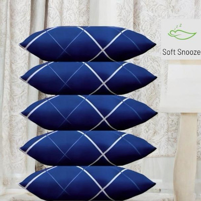 SOFT SNOOZE Soft Luxury Microfibre Abstract Sleeping Pillow Pack of 5(Blue)