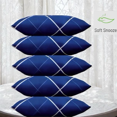 SOFT SNOOZE Soft Luxury Microfibre Abstract Sleeping Pillow Pack of 5(Blue)