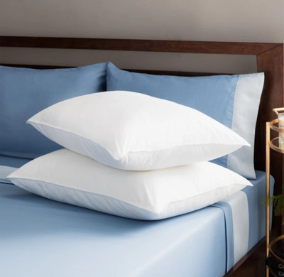 GUNVAR INDIA PRIVATE LIMITED LUXURY Polyester Fibre Solid Sleeping Pillow Pack of 2(White)