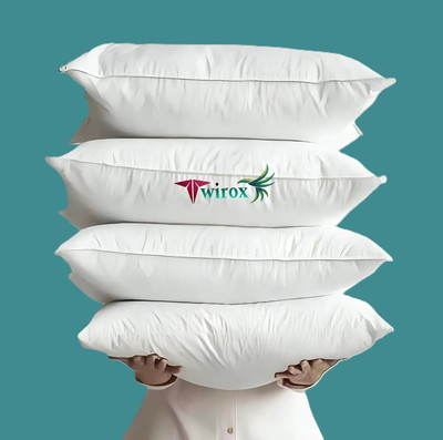 TWIROX LUXURY Cotton Solid Sleeping Pillow Pack of 4(White)