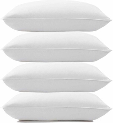 LIPONOS LUXURY Polyester Fibre Solid Sleeping Pillow Pack of 4(White)