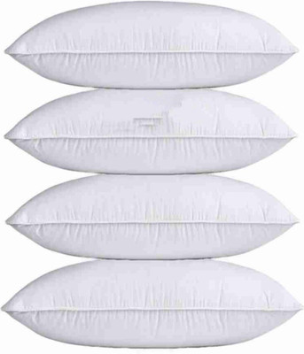 Jaatboy luxury Polyester Fibre Abstract, Solid Sleeping Pillow Pack of 4(White)