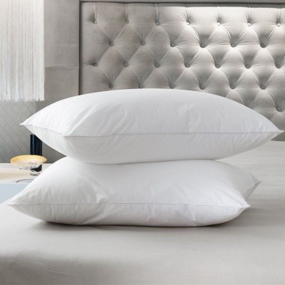 JDX Super Fluffy Microfibre Solid Sleeping Pillow Pack of 2(White)