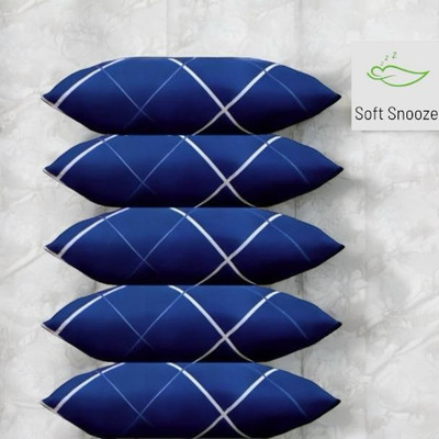 SOFT SNOOZE Soft Luxury Microfibre Abstract Sleeping Pillow Pack of 5(Blue)