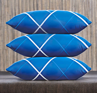 GUNVAR INDIA PRIVATE LIMITED Microfibre Sleeping Pillow Pack of 3 Abstract LUXURY(Blue)