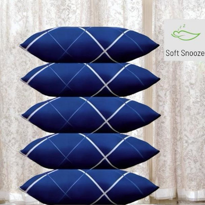 SOFT SNOOZE Soft Luxury Microfibre Abstract Sleeping Pillow Pack of 5(Blue)