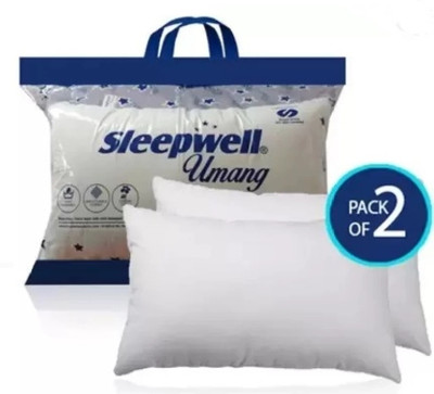 Sleepwell NA Microfibre Solid Sleeping Pillow Pack of 2(White)
