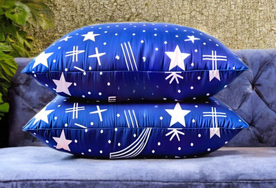 LIPONOS LUXURY Polyester Fibre Abstract Sleeping Pillow Pack of 2(Blue)