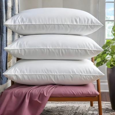 LIPONOS LUXURY Polyester Fibre Abstract Sleeping Pillow Pack of 3(White)