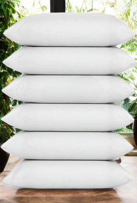 GUNVAR INDIA PRIVATE LIMITED LUXURY Polyester Fibre Solid Sleeping Pillow Pack of 6(White)