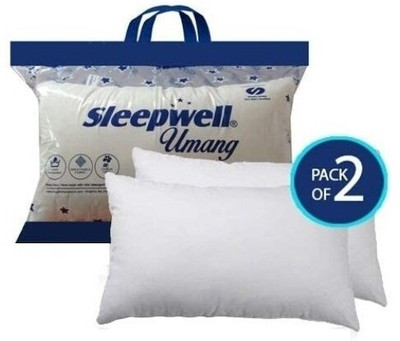 Sleepwell Umang Pillow Set || Comfort And Support Pillow Microfibre Solid Sleeping Pillow Pack of 2(White)