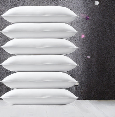 EIRINI LUXURY Microfibre Solid Sleeping Pillow Pack of 6(White)
