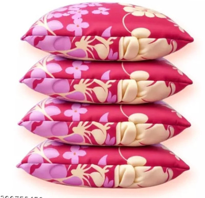 YPOLOIPO LUXURY Polyester Fibre Solid Sleeping Pillow Pack of 4(Pink)