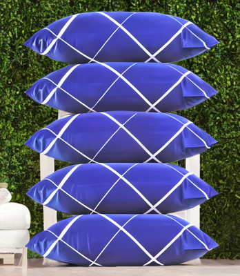 EIRINI LUXURY Polyester Fibre Solid Sleeping Pillow Pack of 5(Blue)