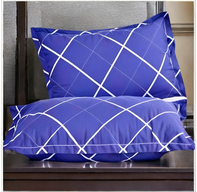 LIPONOS LUXURY Polyester Fibre Abstract Sleeping Pillow Pack of 2(Blue)