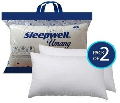 Sleepwell Pillow Set | Comfort And Support Pillow Microfibre Solid Sleeping Pillow Pack of 2(White)