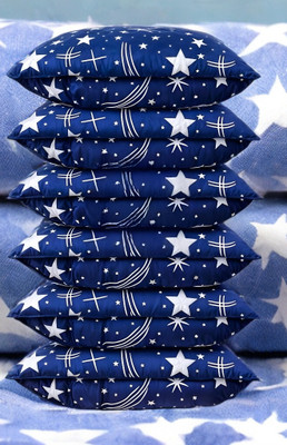 LIPONOS Polyester Fibre Sleeping Pillow Pack of 6 Solid LUXURY(Blue)