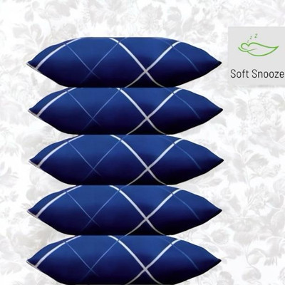 SOFT SNOOZE Microfibre Sleeping Pillow Pack of 5 Abstract Soft Luxury(Blue)