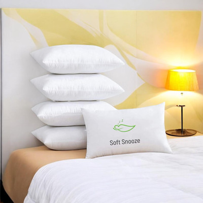 SOFT SNOOZE Luxury Microfibre Solid Sleeping Pillow Pack of 5(White)